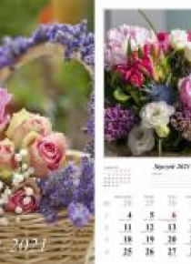 Kalendarz 2021 Kwiaty 13 planszowy RADWAN