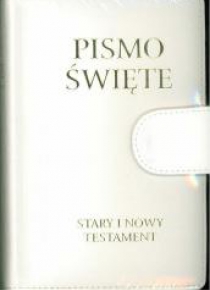 Pismo Święte ST i NT małe białe z zapięciem