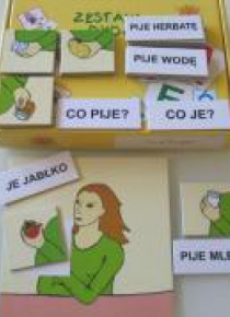 Zestaw dydaktyczny. Co je? Co pije?