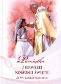 Pamiątka I Komunii Św. ze św. JP II - dziewczynka