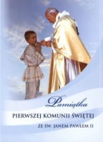 Pamiątka I Komunii Św. ze św. JP II - chłopiec