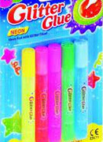 Klej Glitter Glue neonowy 5 kolorów blister AMOS