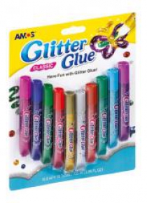 Klej Glitter Glue classic 10 kolorów blister AMOS