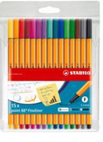 Cienkopis Point 15 kolorów etui STABILO