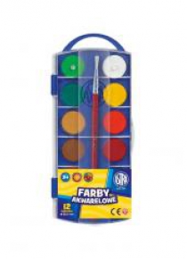 Farby akwarelowe fi 23.5mm 12 kolorów ASTRA