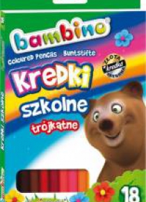 Kredki ołówkowe trójkątne 18 kolorów BAMBINO