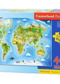 Puzzle 40 maxi - Mapa świata CASTOR