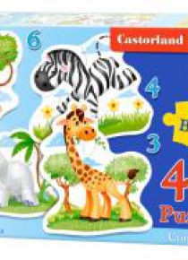 Puzzle x 4 Kontur - African Animals CASTOR