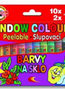 Farby witrażowe 10,5ml 10 kolorów + 2 kontury