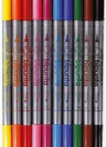 Pisaki Double Point 10 kol. w etui FIBRACOLOR