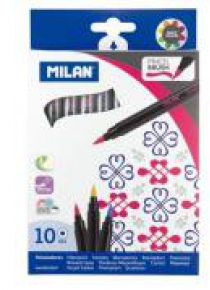 Flamastry z pędzelkiem 10 kolorów MILAN