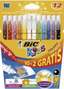 Flamastry KIDS Colour & Erase 10+2 kolory BIC