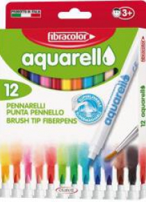 Mazaki Aquarello wodne 12 kolorów FIBRACOLOR