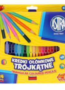 Kredki ołówkowe trójkątne 24 kolory ASTRA