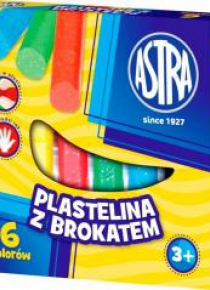 Plastelina z brokatem 6 kolorów ASTRA