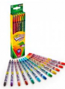 Kredki ołówkowe z gumką wykręcane 12 kol CRAYOLA