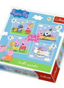Puzzle 4w1 Podróże Peppy TREFL