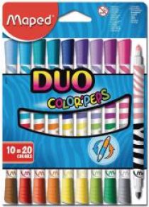 Flamastry Colorpeps Duo 10=20 kolorów MAPED