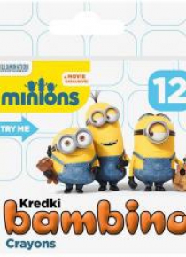 Kredki świecowe 12 kolorów Minionki BAMBINO