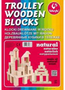 Klocki drewniane naturalne w wózku