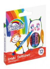 Kredki świecowe 12 kolorów FIORELLO