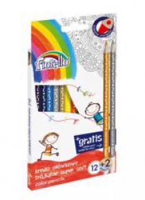 Kredki Super Soft 12 kolorów + 2 gratis  FIORELLO