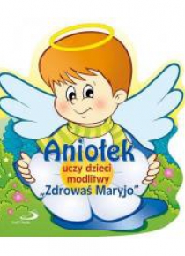 Aniołek uczy dzieci modlitwy Zdrowaś Maryjo
