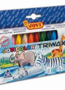Kredki świecowe trójkątne 12 kolorów JOVI