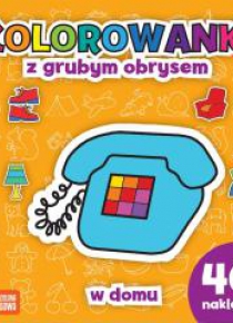 Kolorowanki z grubym obrysem. W domu + naklejki