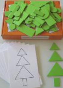 Zestaw dydaktyczny. Układanki z figur geometrycz.