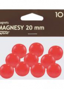 Magnes 20mm czerwony 10szt GRAND