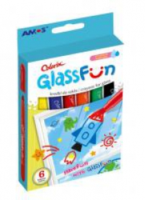 Kredki do szkła GlassFun 6 kolorów AMOS