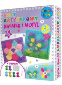 Haft krzyżykowy - Kwiatek i Motyl STnux