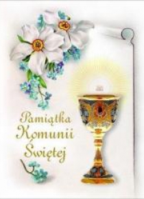 Pamiątka Komunii Świętej (niezapominajki)