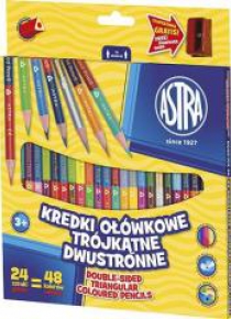 Kredki ołówkowe trójkątne dwustr. 24=48 kol. ASTR