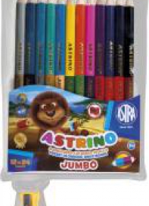 Kredki Astrino dwustronne jumbo 12=24 kolory ASTRA