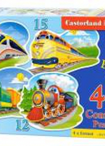Puzzle x 4 - Zabawne pociągi CASTOR