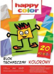 Blok techniczny kolor A4/20K HAPPY COLOR
