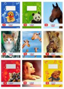 Zeszyt A5/32K linia podwójna Animals mix (10szt)