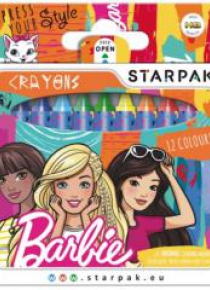 Kredki woskowe 12 kolorów Barbie