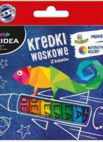 Kredki woskowe 12 kolorów KIDEA