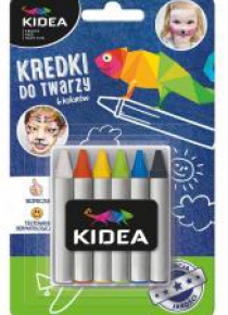 Kredki do twarzy 6 kolorów x 2,5g KIDEA
