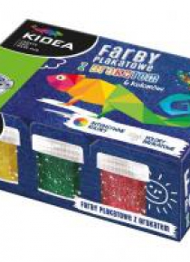 Farby plakatowe z brokatem 6 kolorów x 20ml KIDEA