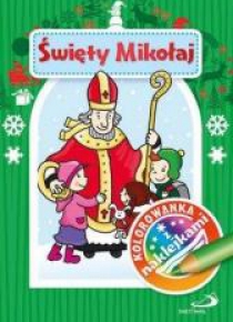 Kolorowanka z naklejkami. Święty Mikołaj