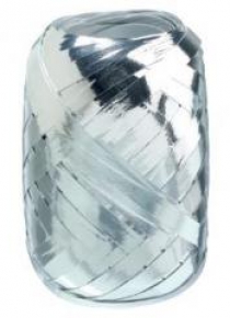 Wstążka kłębuszek 20m/5mm metallic srebrna