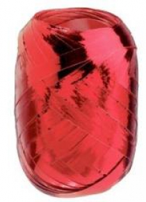 Wstążka kłębuszek 20m/5mm metallic czerwona