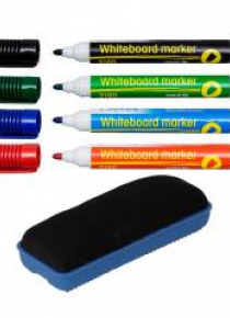 Marker komplet 4 kolory+gąbka D.RECT