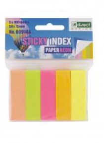 Zakładki indeksujące 15x50mm papierowe neon D.RECT