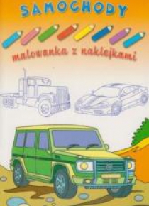 Malowanka z naklejkami. Samochody