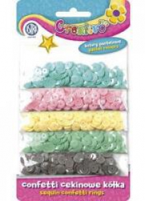 Confetti cekiny kółka pastel 5 kolorów ASTRA
